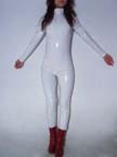 white PVC zentai Front Open Unisex Catsuit